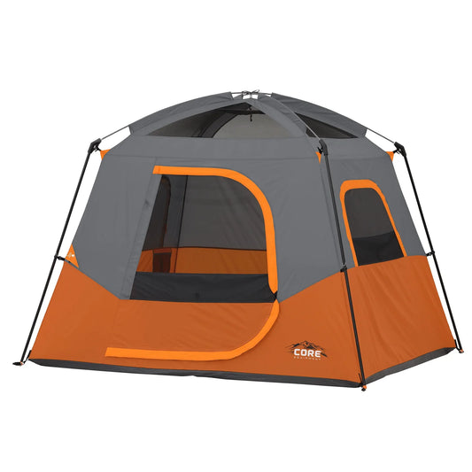 COOLBABY 4-Person Straight Wall Cabin Tent with Spacious Interior and Weather Protection - COOLBABY