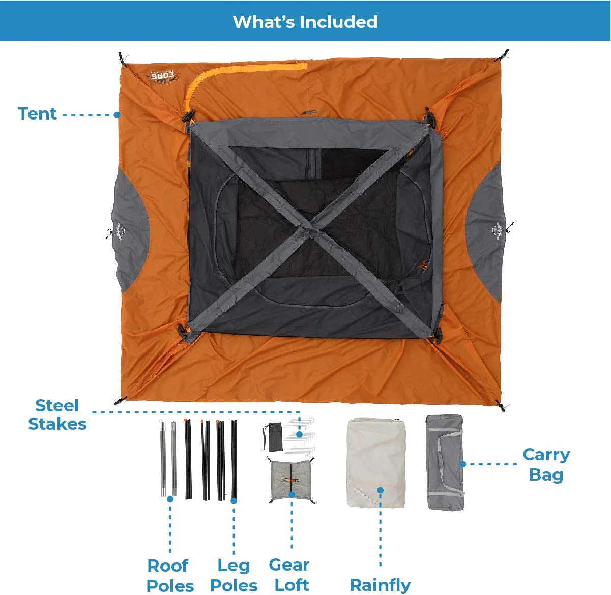 COOLBABY 6-Person Straight Wall Cabin Tent 10' x 9' with Weather Protection and Adjustable Ventilation - COOLBABY