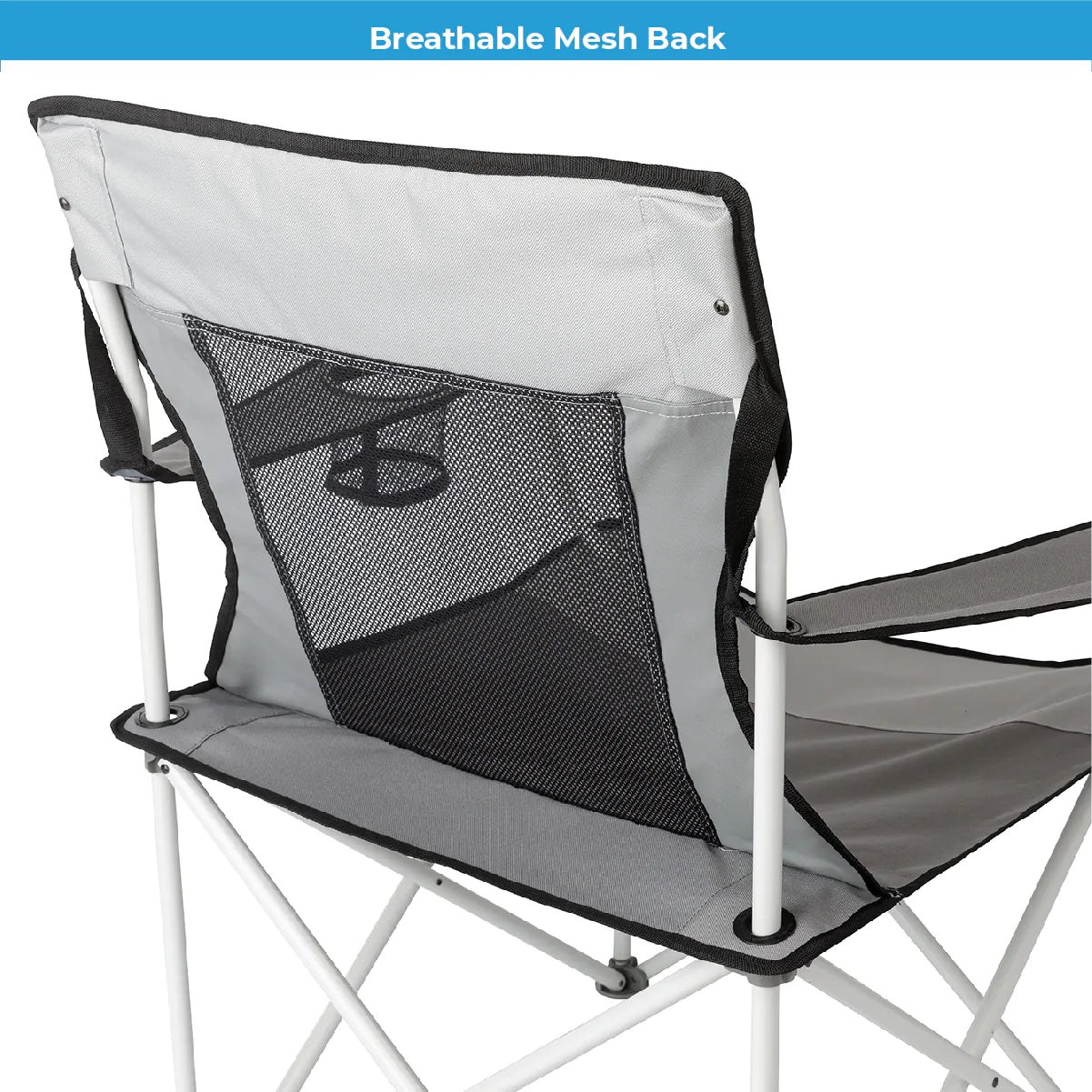 COOLBABY Mesh Quad Chair - Comfortable, Durable, and Portable Outdoor Folding Chair with Cup Holders - COOLBABY