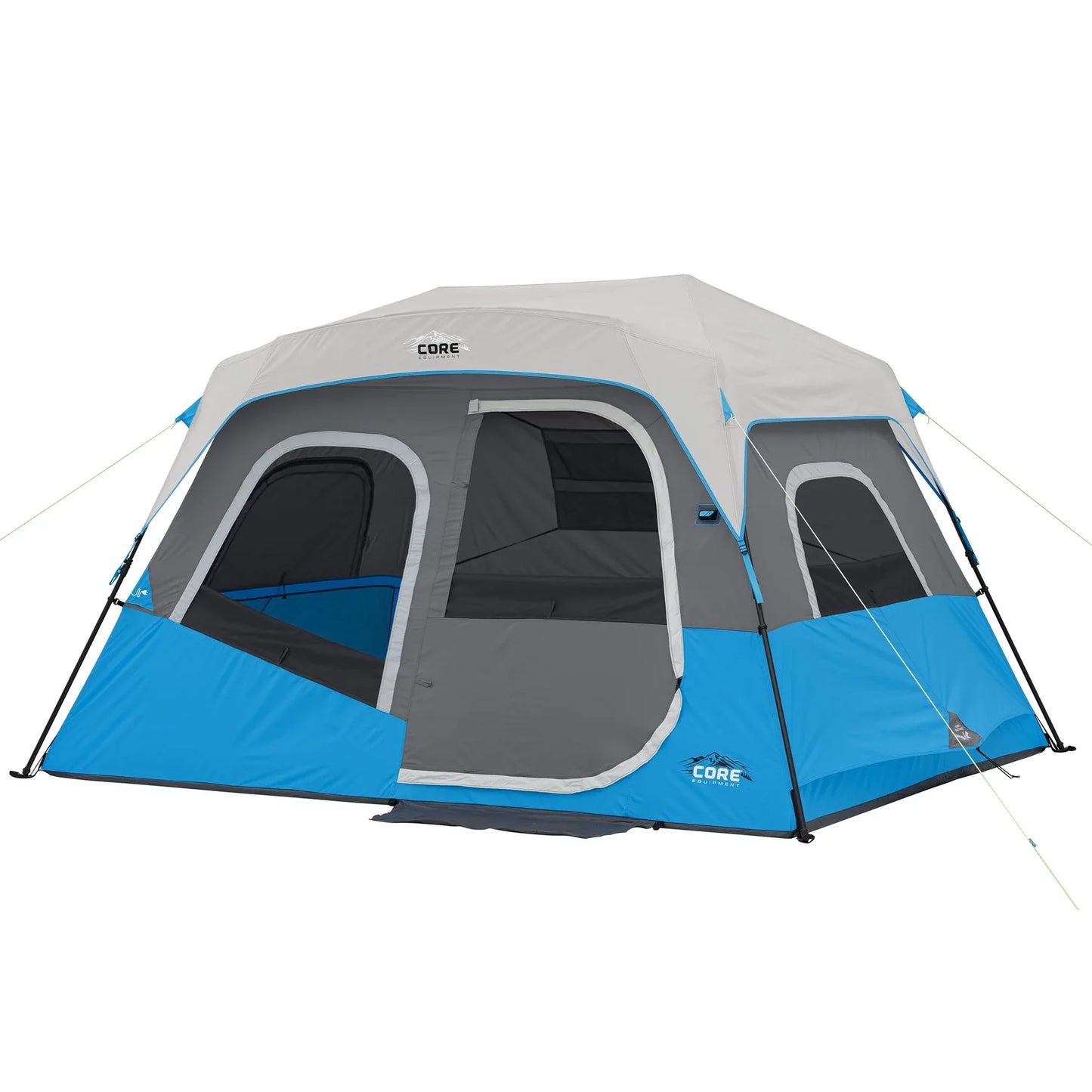 COOLBABY 6 Person Lighted Instant Cabin Tent – 11’ x 9’ with LED Lighting, Instant Setup, and Weather Protection - COOLBABY