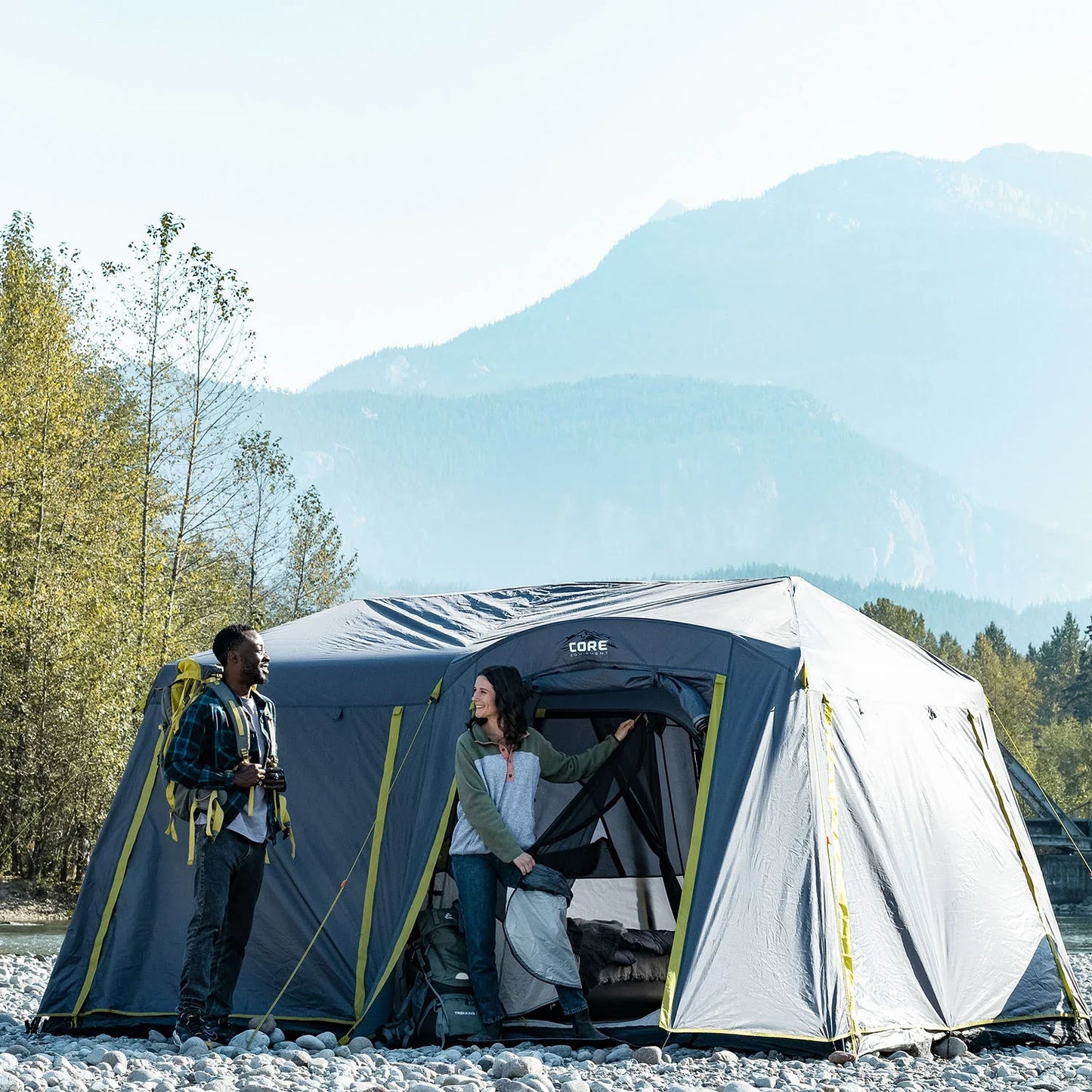 COOLBABY 9 Person Instant Cabin Tent with Full Rainfly - Quick Setup, Weather-Resistant, and Spacious Design - COOLBABY