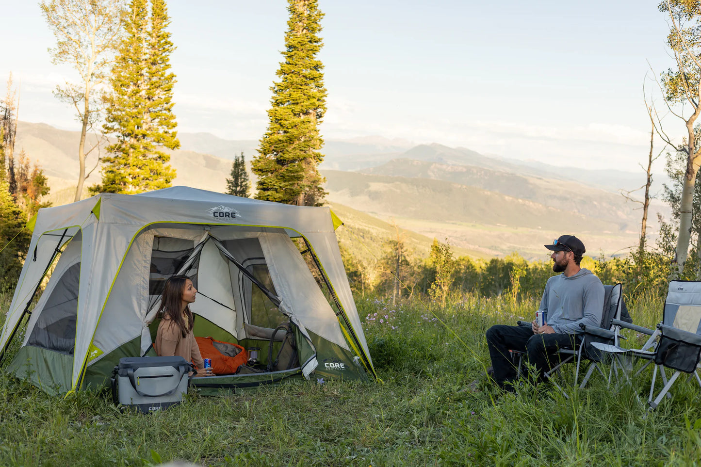 COOLBABY 4-Person Instant Cabin Tent with H20 Block Technology for Quick Setup and Weather Protection - COOLBABY