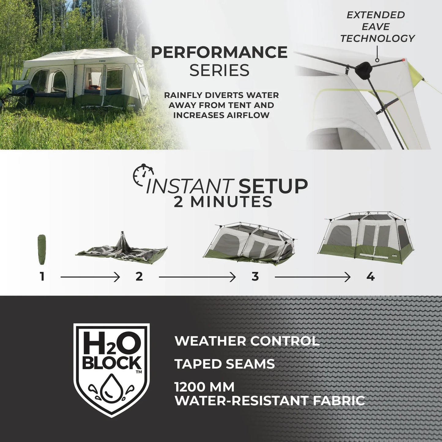 COOLBABY 8-Person Instant Cabin Tent with Advanced Weather Protection and Quick Setup - COOLBABY