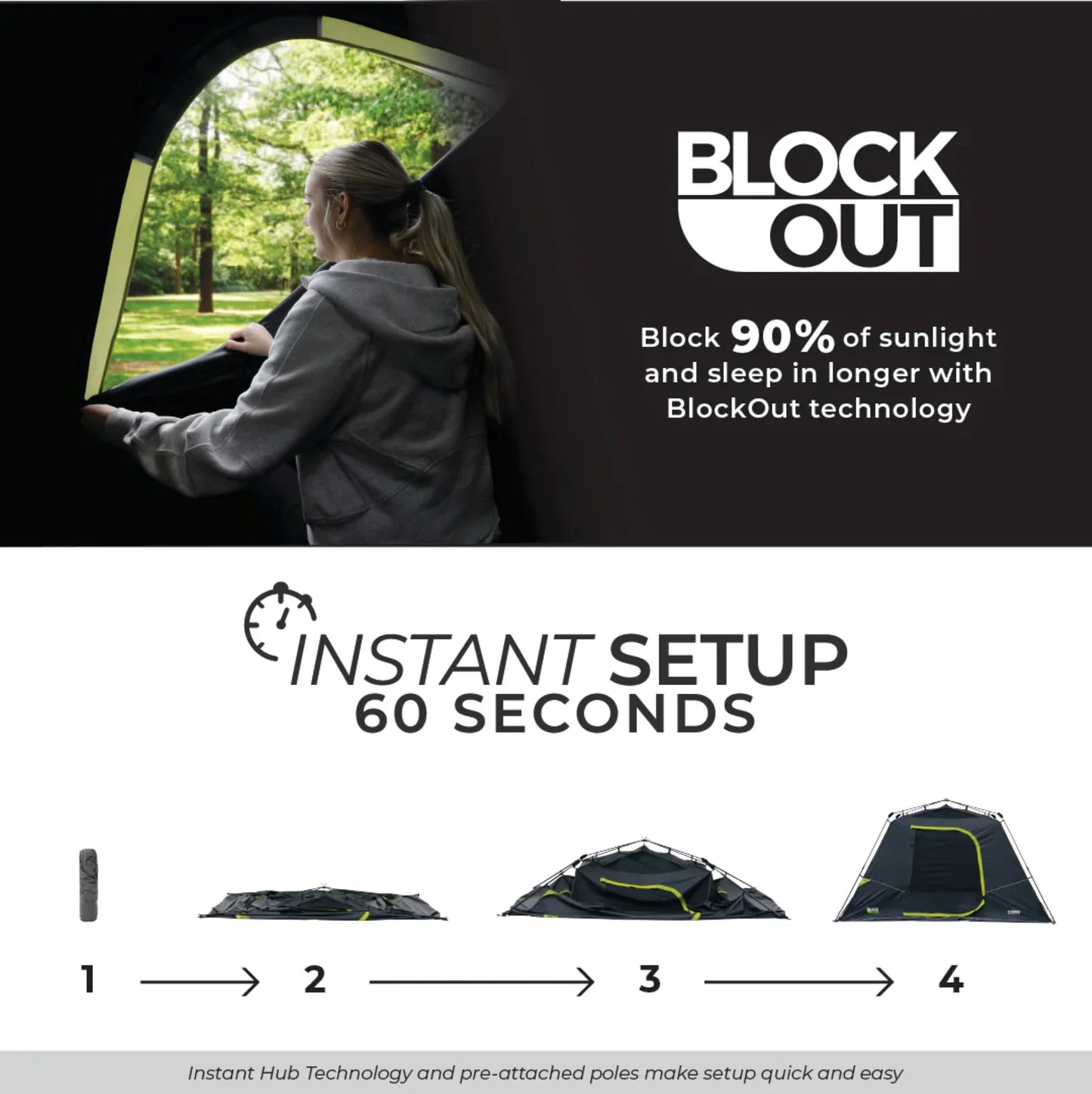 COOLBABY 6-Person Instant Cabin Tent with Blockout Technology – Fast Setup, Weather-Resistant - COOLBABY