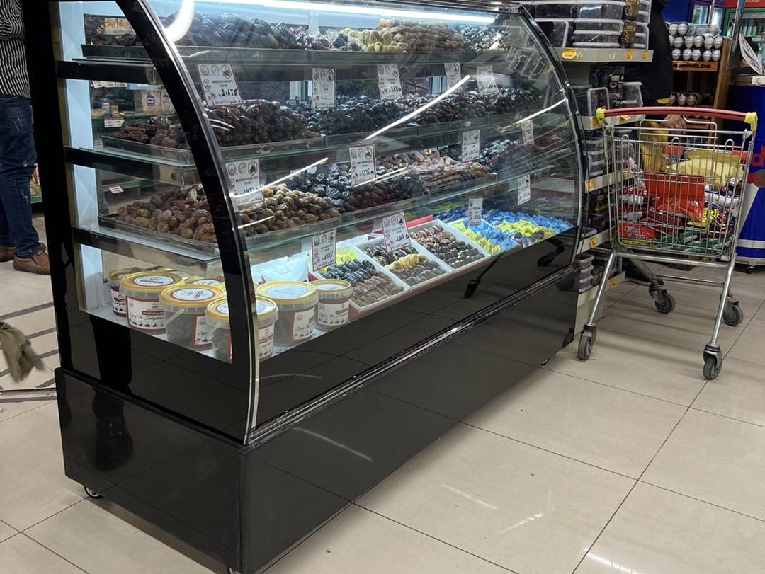 Commercial Display Refrigerator/Chiller, Food Showcase, Cooler With Curved Glass - 1.8 Meters - COOLBABY