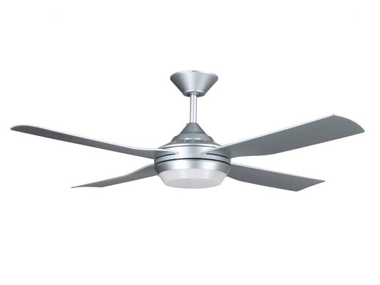 Silver Ceiling Fan Ø132 cm Light Integrated And Remote Control Included