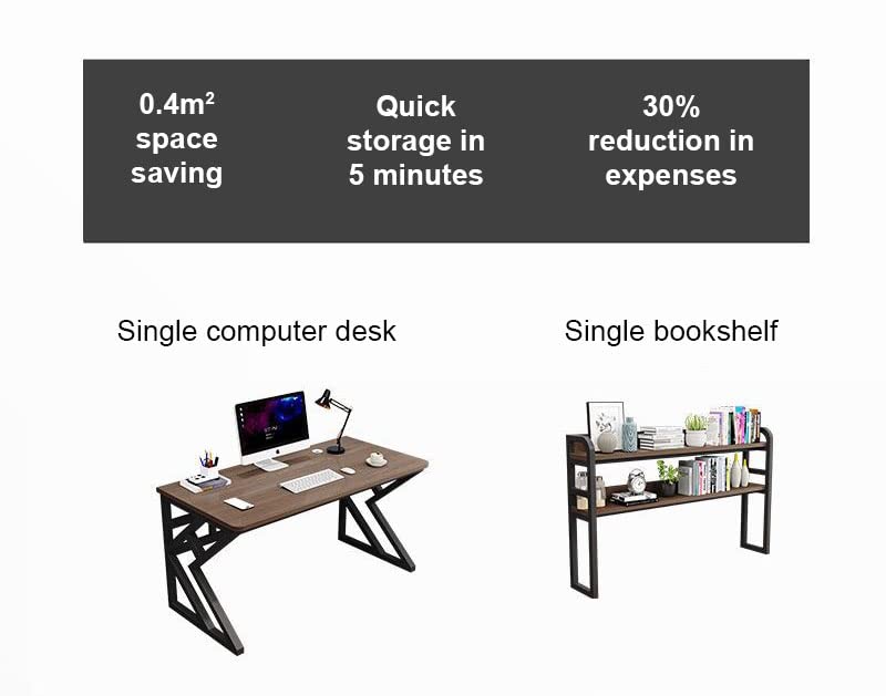 Executive Industrial Computer Desk, Gaming Desk Metal and Wood, Home or Office Desk, with Storage Shelves - COOLBABY