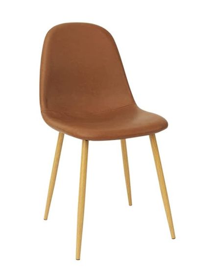 Washable PU Cushion Seat Back Dining Brown Chair - COOLBABY