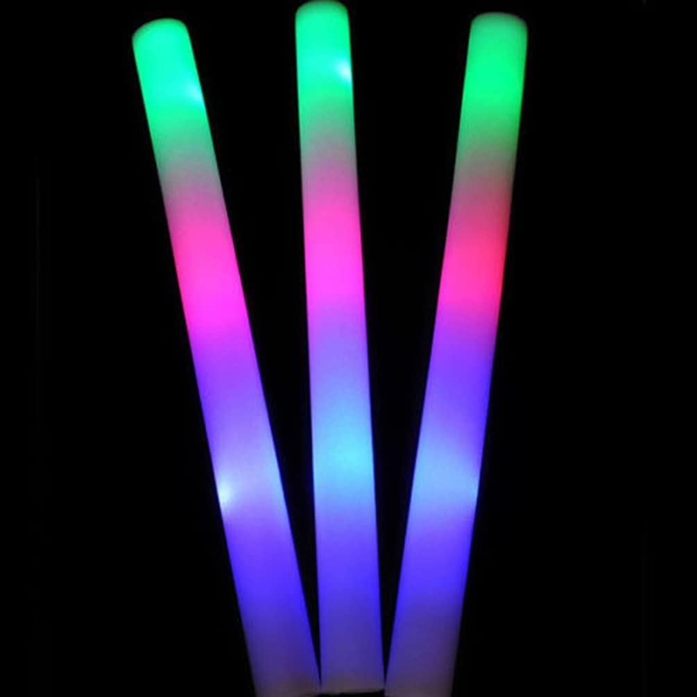 COOLBABY LED Foam Glow Sticks, 12Pcs LED Strobe Stick Light Up Foam Sticks Colorful Flashing LED Stick - COOL BABY