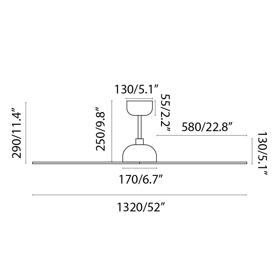 White Ceiling Fan Ø132cm With Remote Control