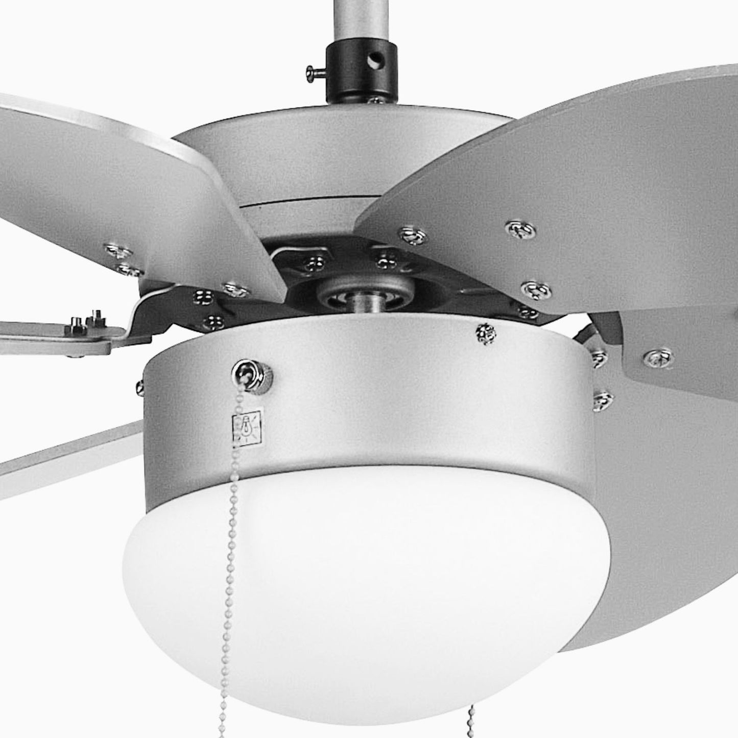 Grey Ceiling Fan Ø81cm Light Integrated With Pull Chain