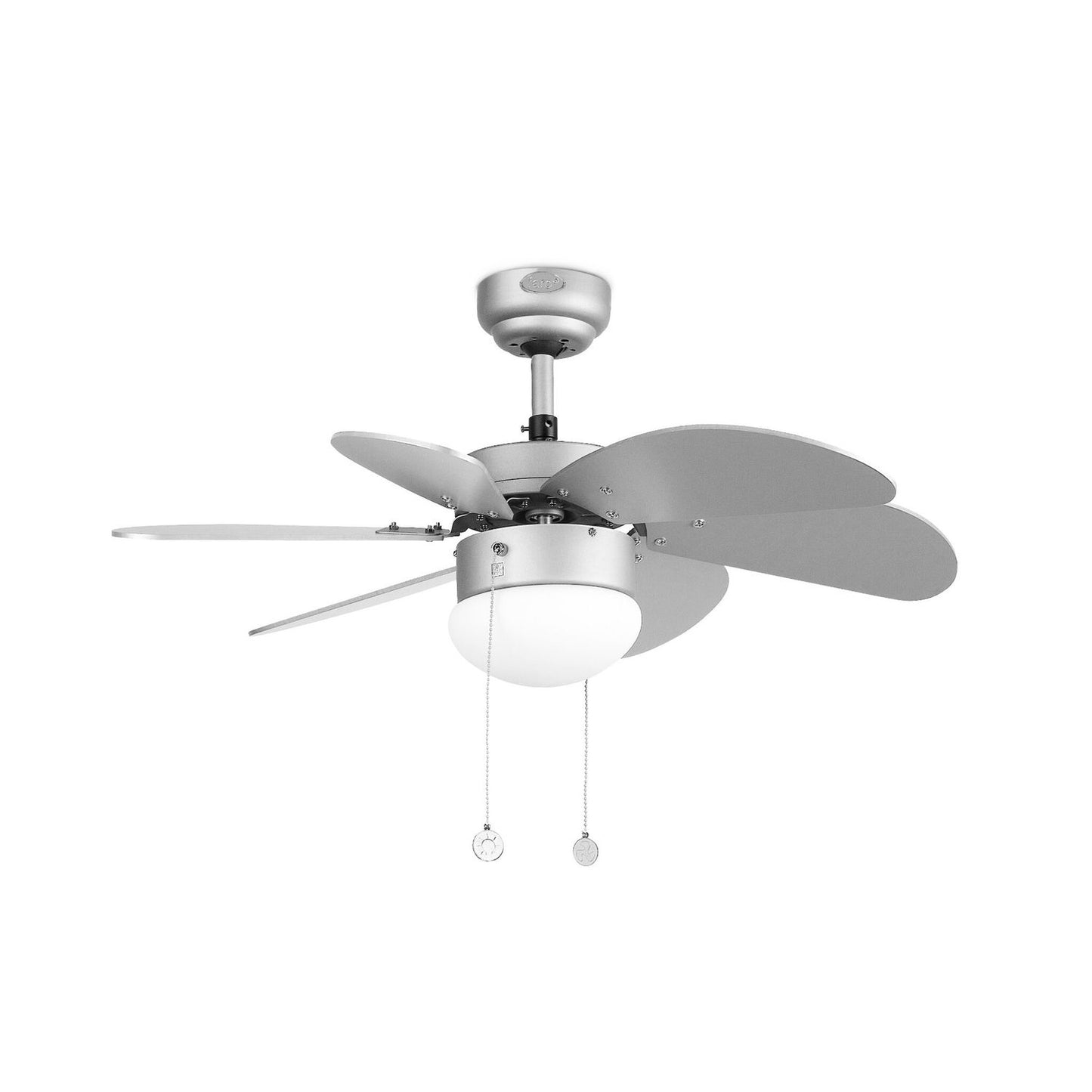 Grey Ceiling Fan Ø81cm Light Integrated With Pull Chain