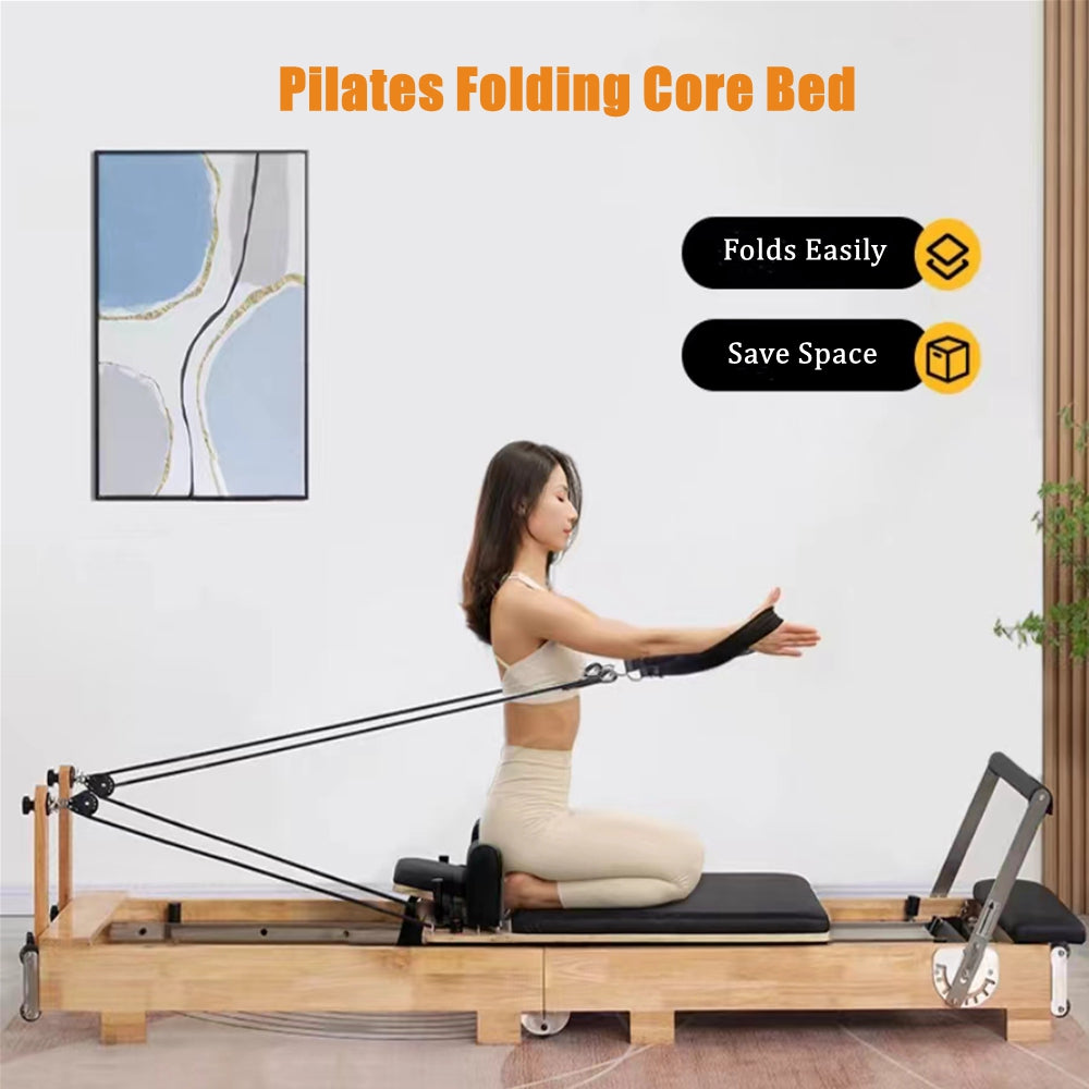 COOLBABY SSZ-PLT03 Pilates Core Bed Yoga Bed Sports Solid Wood Pilates Equipment Home Stretch Home Stretch Training Fitness Equipment Foldable - COOLBABY