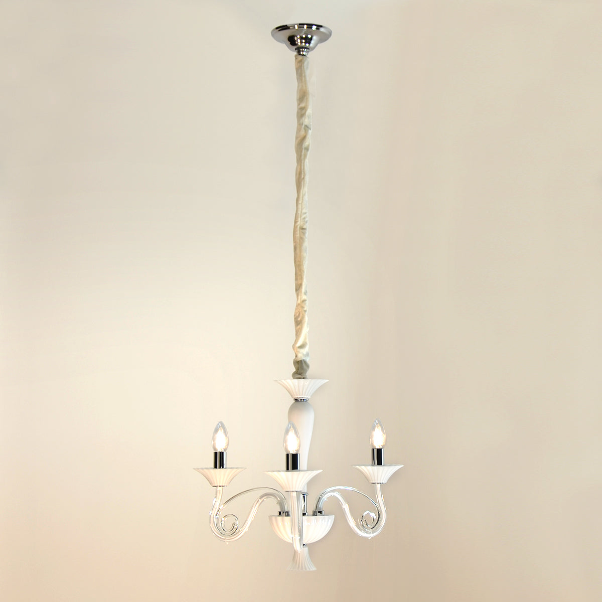 Up light Chandelier 3 Arms - White