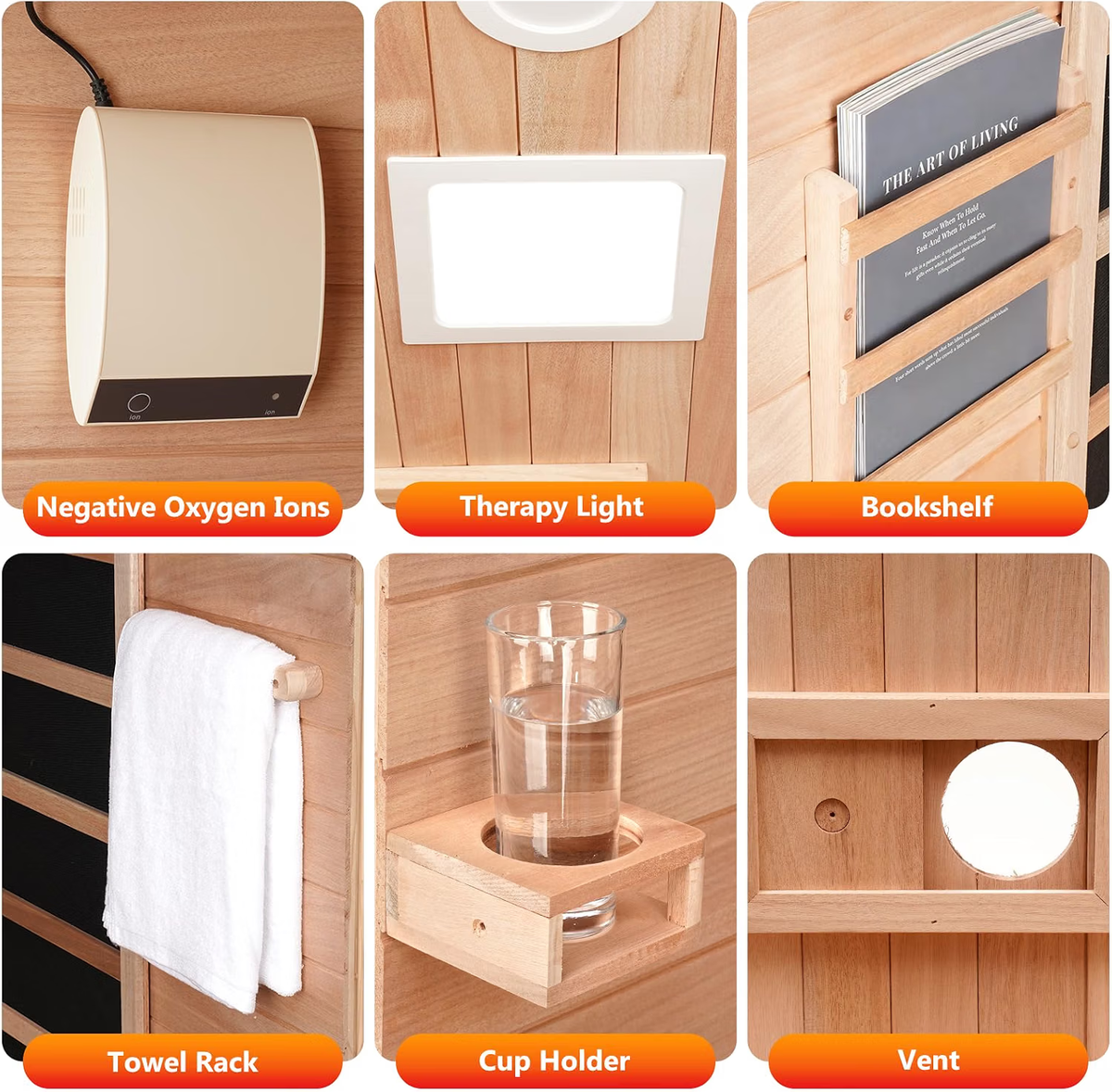 1-2 Person Infrared Sauna, Dry Heat Sauna with Red Light Therapy, Bluetooth, Radio