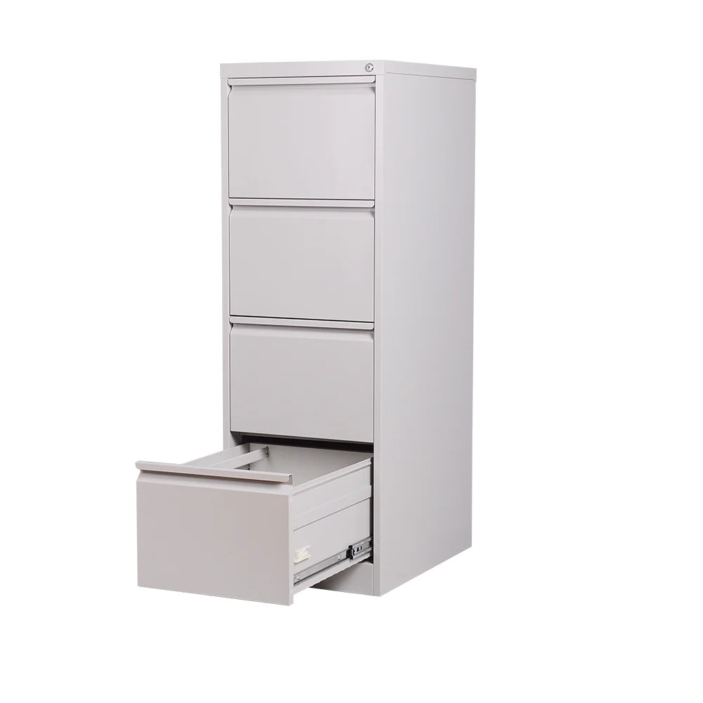 COOLBABY Dynamo White 4-Drawer File Cabinet - Secure and Durable Storage for Commercial Spaces - COOLBABY