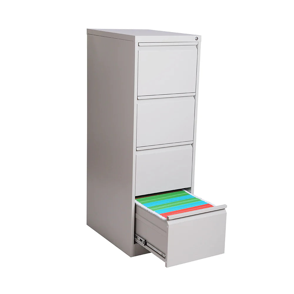 COOLBABY Dynamo White 4-Drawer File Cabinet - Secure and Durable Storage for Commercial Spaces - COOLBABY