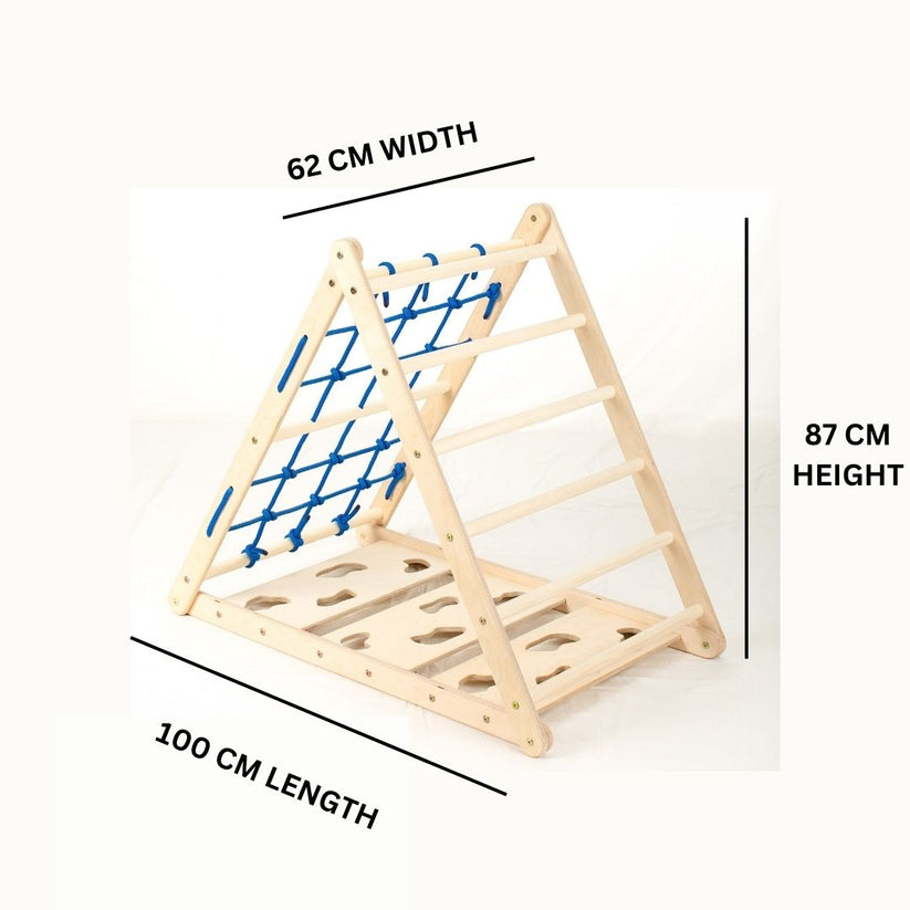 Triangle 3-in-1 Climbing Set Clouds, Net, Bars