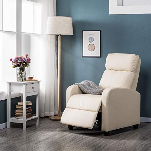 Modern Single Recliner Sofa Padded Seat with Leatherite PU - COOLBABY