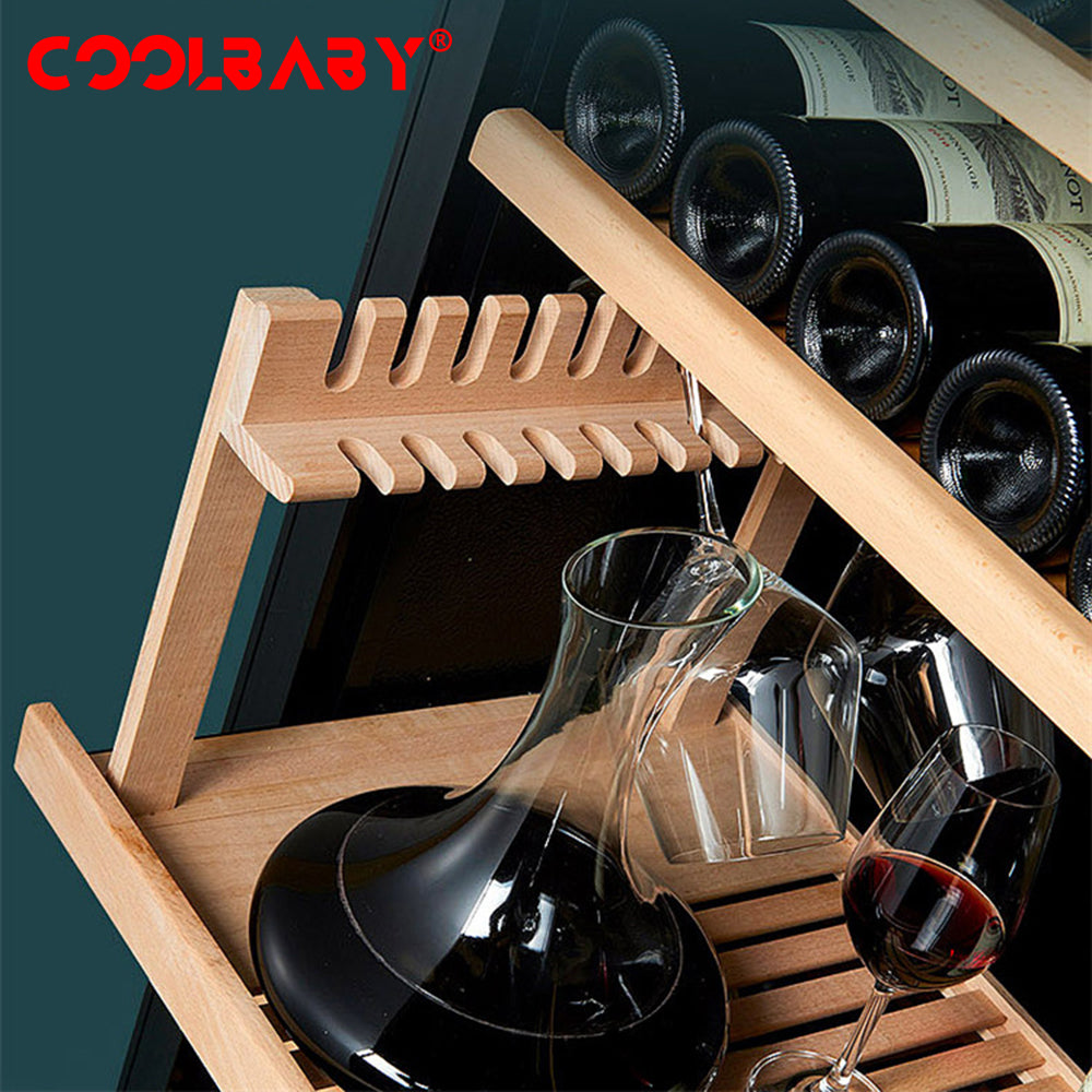 COOLBABY Premium Eight-Layer Wine Cabinet with LED Display and Exceptional Cooling