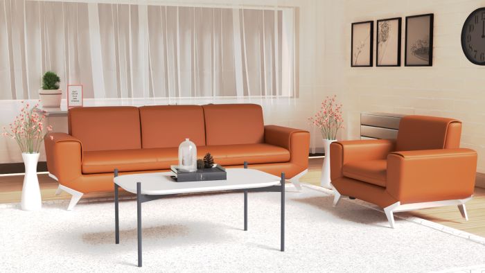 PU Leatherette Seater Sofa Modern Sofa Ideal for Home and Office - COOLBABY