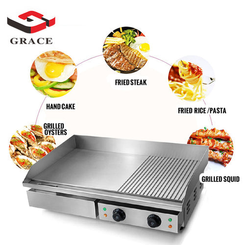 Commercial Stainless Steel Electric Flat Grill Griddle Plate - COOLBABY