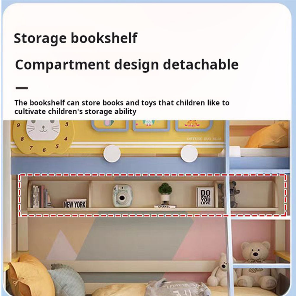 COOLBABY ZLJ1116 Children's Solid Wood Bunk Bed With Stairs Ladder Bed And Double Drawers - COOLBABY