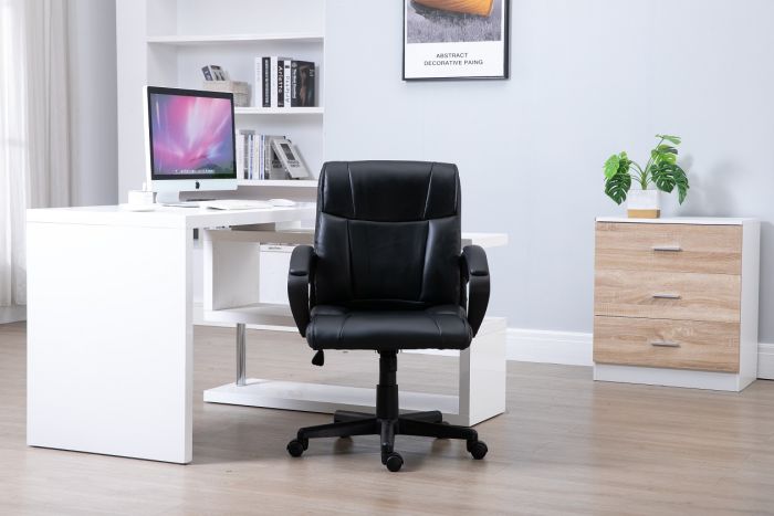 Basics Ergonomic PU Chair - Black Office Chair - COOLBABY