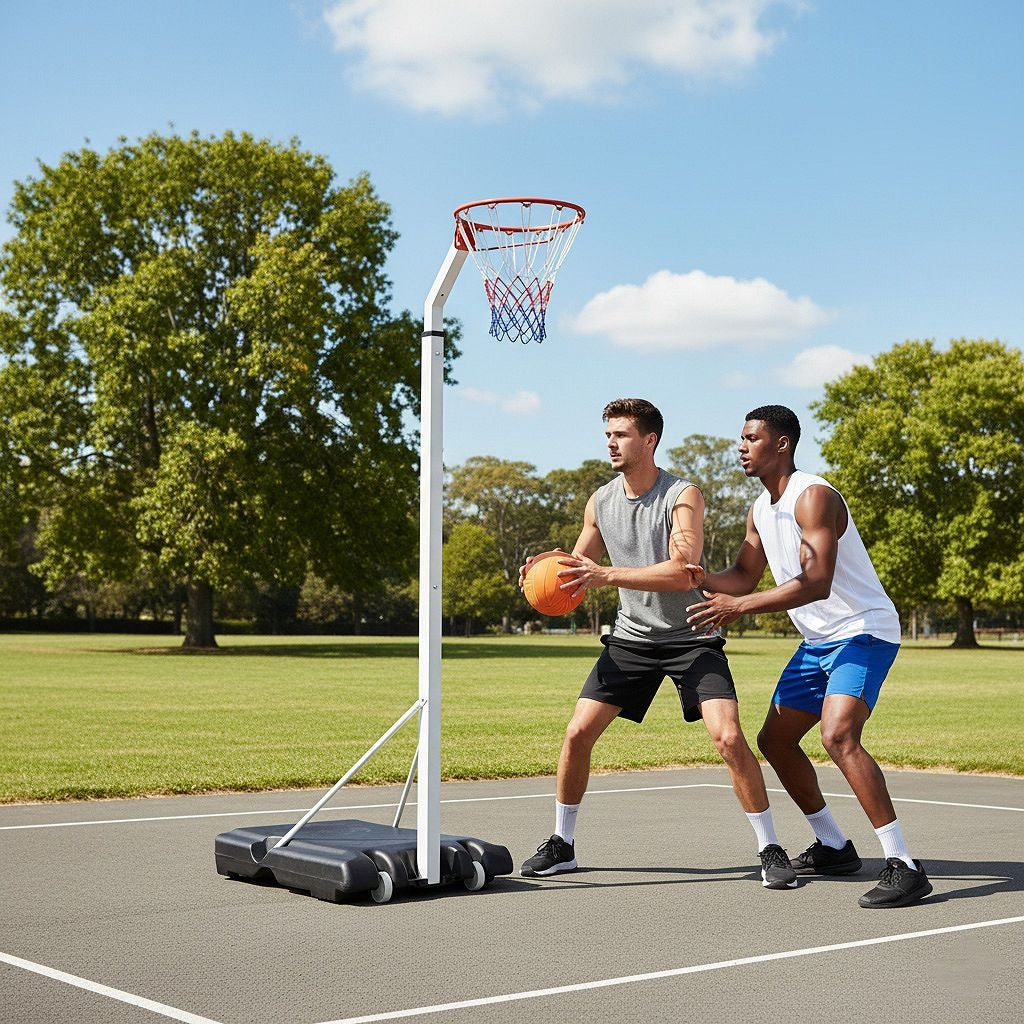 Adjustable Netball Stand | Height Adjustable Netball Hoop with Stable Fillable Base