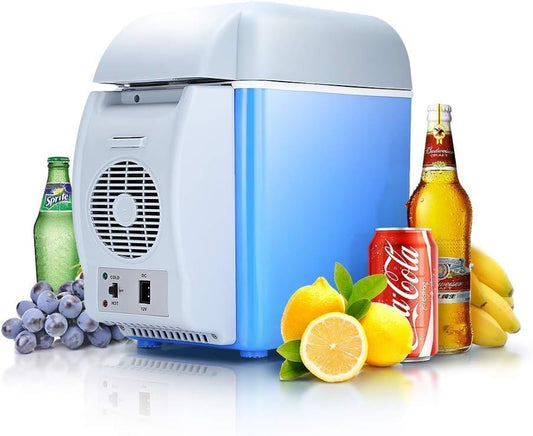 Premium quality Car Portable Mini Fridge with 12V DC 7.5 L Car fridge Portable Refrigerator Freezer Fridge Cooler For Car, RV, Fishing, Camping, Travel, Outdoor or Home Use, with Straps - COOLBABY