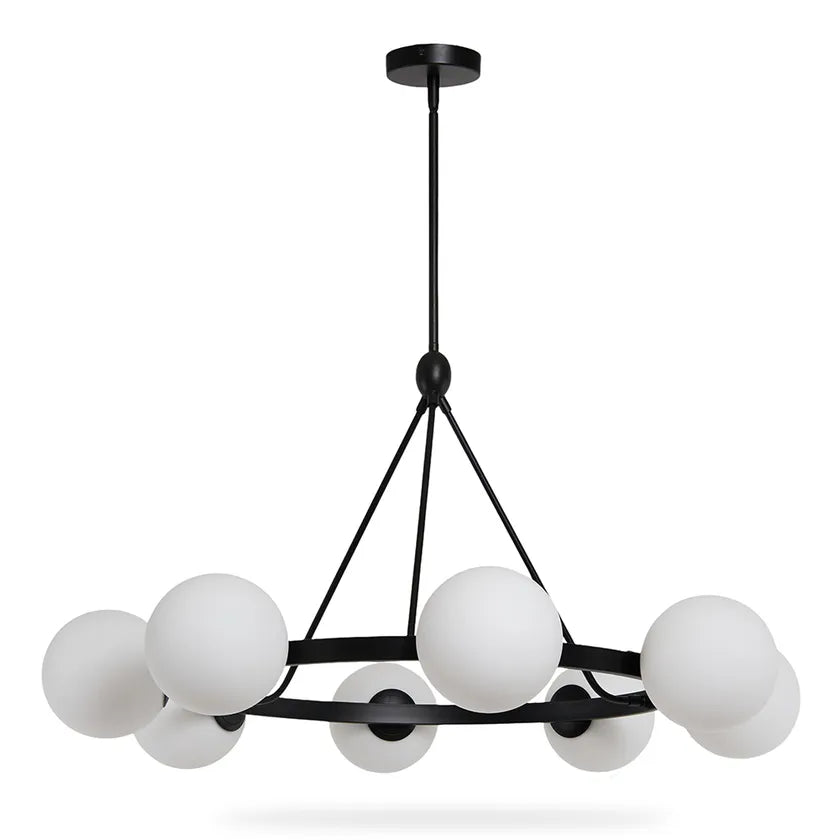 8-Piece Pendant Lamp Set, Black