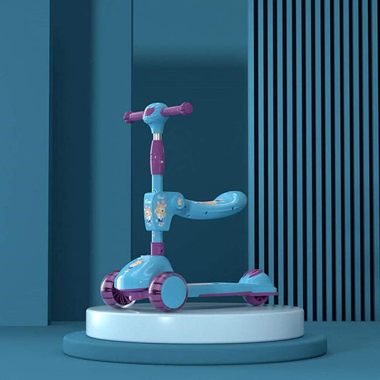COOLBABY Children's three-in-one scooter, with flashing light-emitting diode wheel, children's scooter, children's toys - COOLBABY