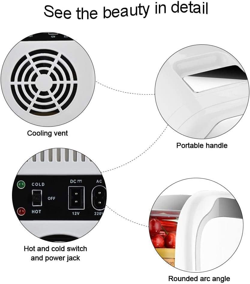 COOLBABY Mini Fridge 6 Liter Dual Use Small Refrigerator Car/Home Cooler Warmer Portable Freezer Portable Heating & Cooling Makeup Fridge CZBX06-TMM - COOLBABY