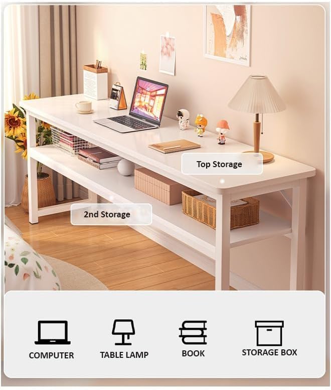 Double Layer Computer And Home Desk Long Table - COOLBABY