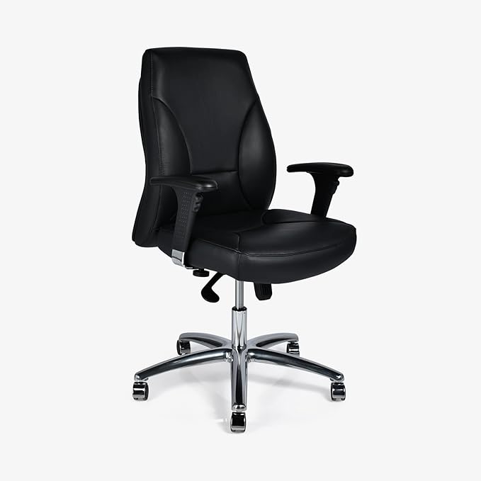 Executive Office Chair, Metal/Chrome Wheel Base - Black - COOLBABY