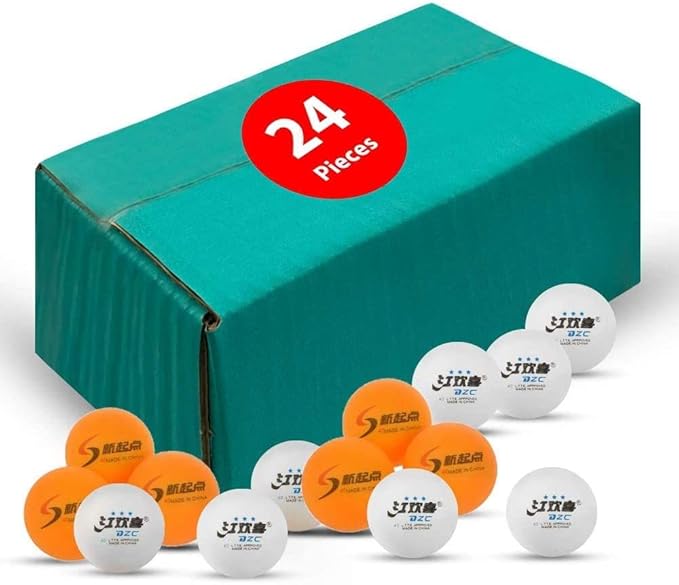 24 PCs Table Tennis Balls Ping Pong Balls 40mm 3-stars, Indoor And Outdoor Training Beginners And Advanced Players