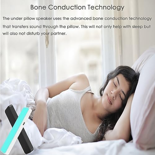 💤 Bluetooth Pillow Speaker for Sleeping – Bone Conduction Mini Sleep Headphones with White Noise (Black5) - COOLBABY