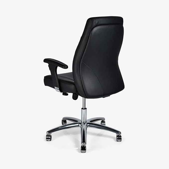 Executive Office Chair, Metal/Chrome Wheel Base - Black - COOLBABY