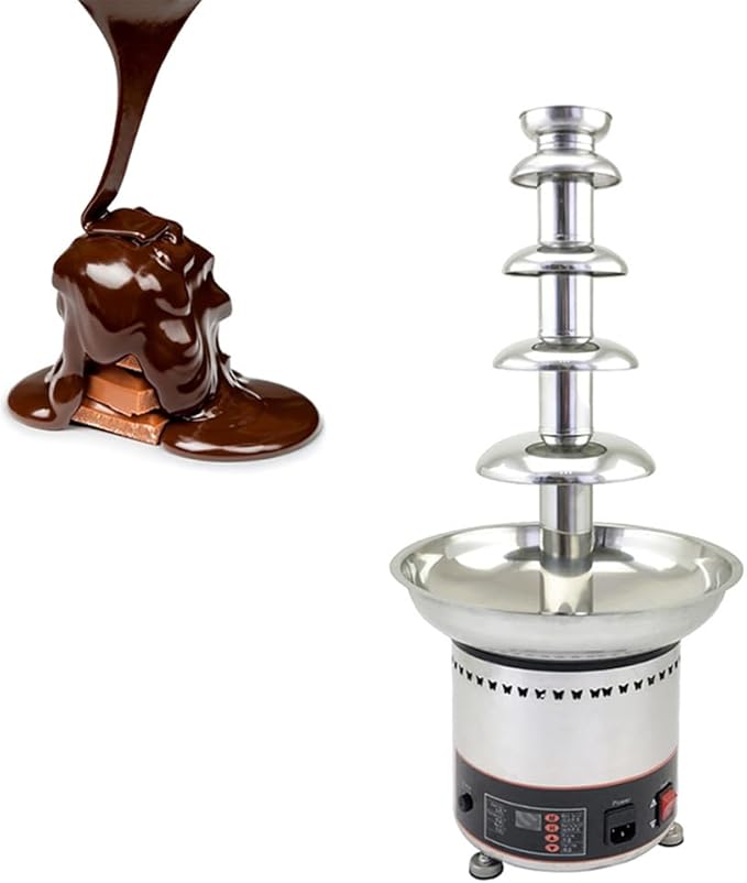 Chocolate Fountain, Stainless Steel Heated Basin, 5 Tiers Electric Melting Machine, Fondue Pot for Chocolate Candy, Ranch, Cheese, Birthday Celebration - COOLBABY