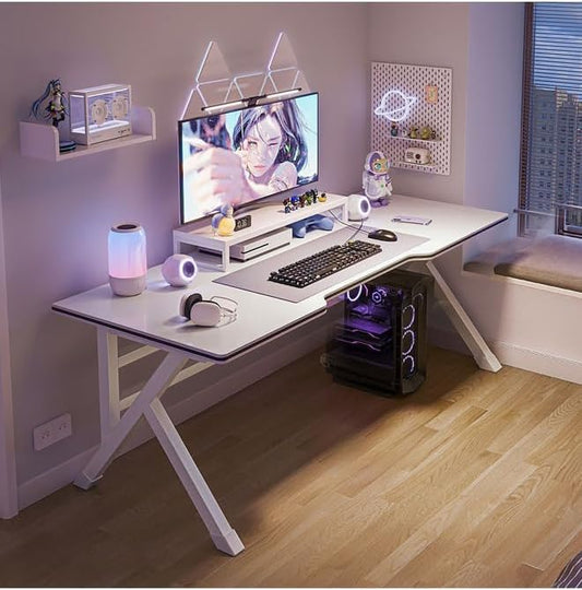 K-Shaped Sturdy Computer Desk And Gaming Table Workstation Home Office Desk 140 CM - COOLBABY