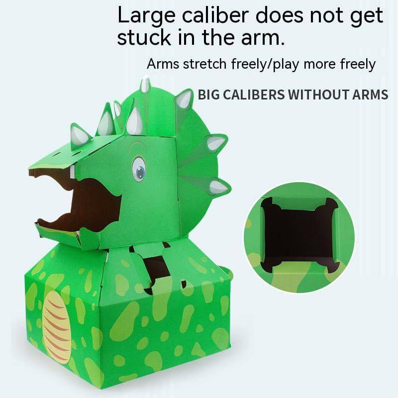 COOLBABY SSZ-ZX01 children's dinosaur carton toy. Wearable carton DIY handmade. Kindergarten game clothing paper dinosaur toy three-dimensional assembled cardboard toy (2-pack) - COOL BABY