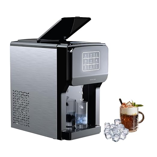 3-in-1 Ice Maker with Water Dispenser & Ice Crusher – 5L Tank, Touch Control, 18-20kg/24H, Class I Safety – Black - COOLBABY