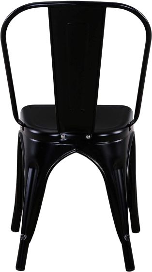 Metal Stackable Dining Chairs for Indoor, Outdoor & Kitchen Chair - Black - COOLBABY