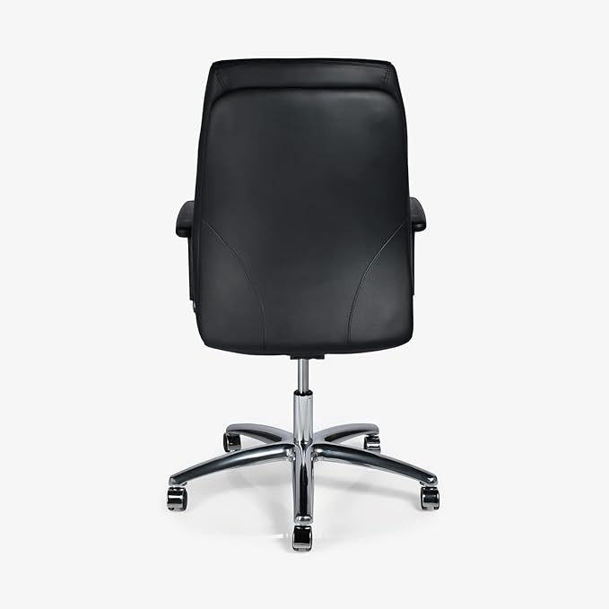 Executive Office Chair, Metal/Chrome Wheel Base - Black - COOLBABY