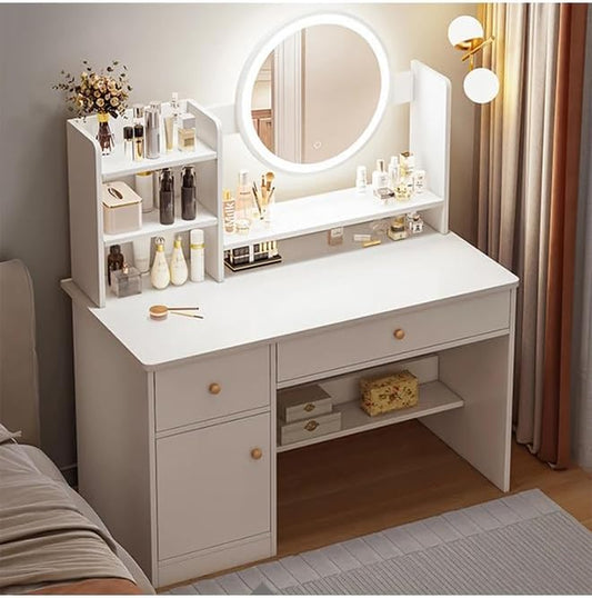 Multifunctional Makeup Vanity Dressing Table with Drawers - 100 CM - COOLBABY