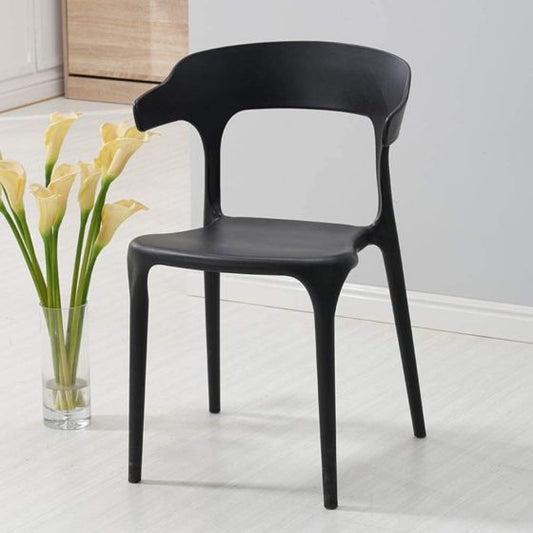 Modern Cuisine Stackable Plastic Chairs For Hotels, Negotiations, And Cafes - Black - COOLBABY