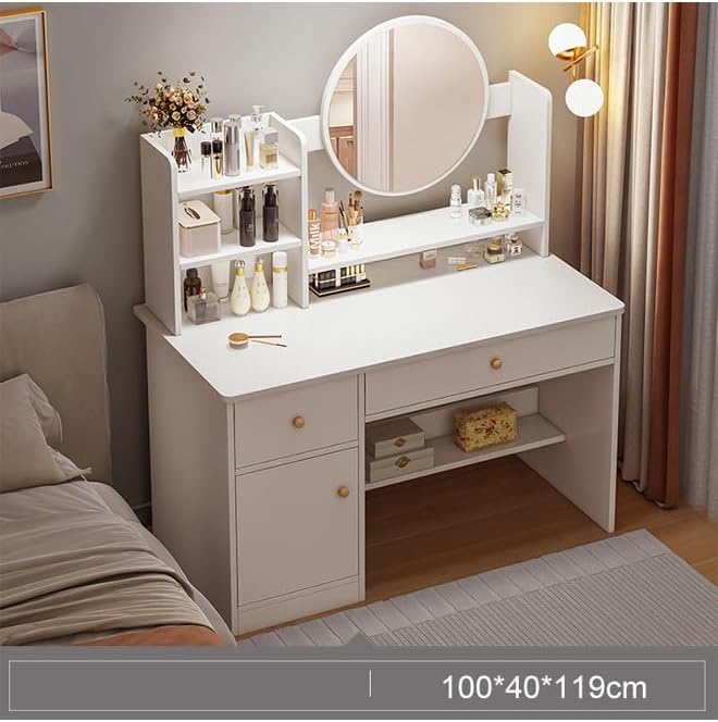 Multifunctional Makeup Vanity Dressing Table with Drawers - 100 CM - COOLBABY