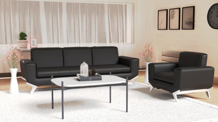 PU Leatherette Seater Sofa Modern Sofa Ideal for Home and Office - COOLBABY