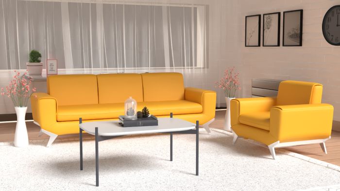 PU Leatherette Seater Sofa Modern Sofa Ideal for Home and Office - COOLBABY