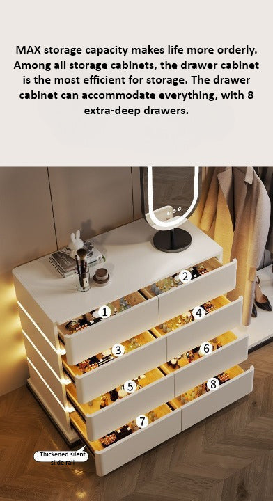 Modern Multi-Functional Dressing Table Chest Drawers, Clothes Hanger and Mirror - COOLBABY